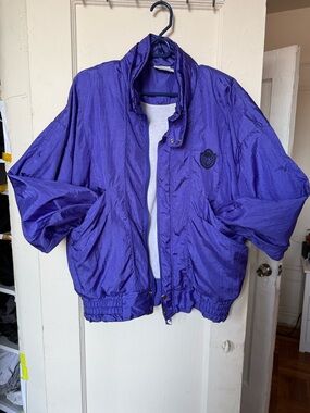 80’s vintage Pierre Cardin purple windbreaker bomber jacket 💜